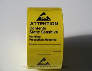 Static Warning Labels, 1-3/4″ x 2-1/2″, 500/Roll    S-7607