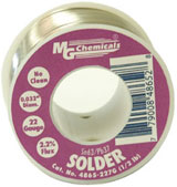 Solder Sn63/Pb37 No Clean 0.05″ Diameter 18 AWG 227g