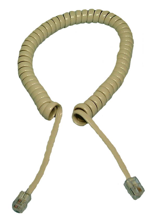 Coiled Handset Cord, 14ft, Ivory
