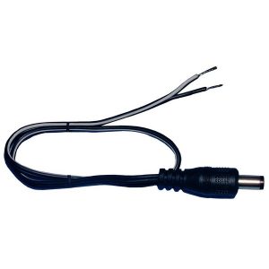 DC Power Cable, 2.5mm, Plug to stripped and tinned end, 1ft 48-1162
