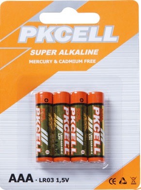 AAA Alkaline Battery, 4/Card LR03-4B