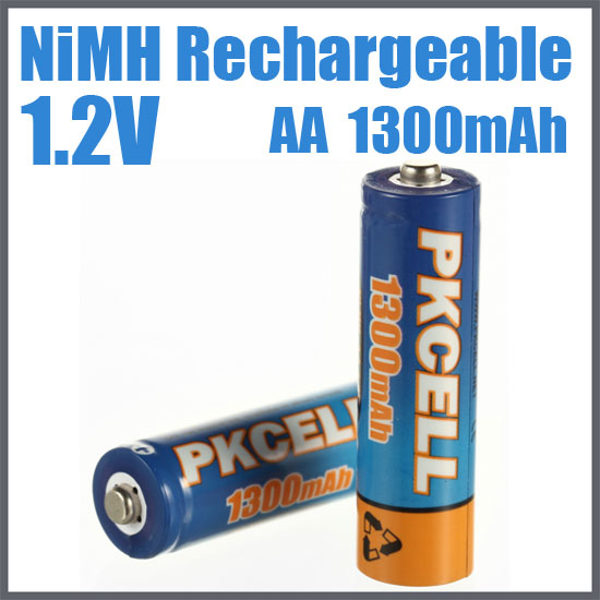 AA 1300mAh NiMH Rechargeable Battery, 2/Card       AA1300-2, battery, batteries