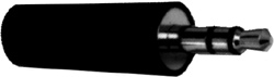 3.5mm Black Stereo Plug, Plastic, 25mm, 2/pkg   24-321-2