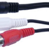 RCA 'Y' Cable, 1 Jack - 2 Plugs, 6" Long     27-921-0