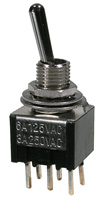 PC Mount Sub-Mini Toggle Switch, DPDT, 6a     41-275-0