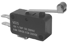 Micro Switch, 25.9mm Roller Actuator, 15a, Packaged     47-406-1