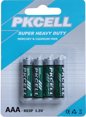 AAA Battery, Super Heavy Duty, 4/Card       R03P-4