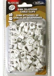 8MM TV CABLE CLIPS WITH NAILS, 80/pk      BTW-1313