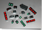 5mm LED Circuit Board Indicator, Quad Block, Red/Green 550-3005-004