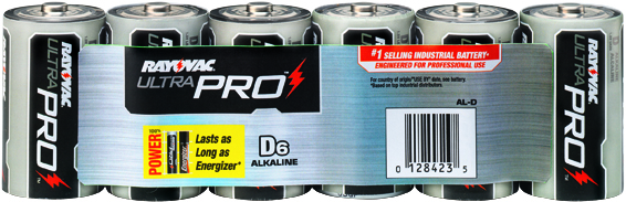 D Industrial Alkaline, Rayovac 6/PK AL-D GEN, battery, batteries