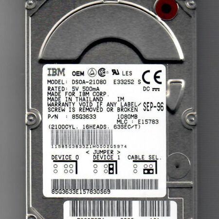 IBM DSOA-21080 1GB 1083MB 2.5IN IDE DRIVE 85G3630 39H2221 39H0689
