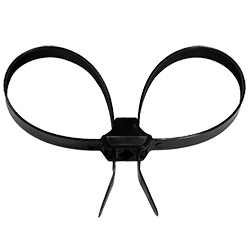13" 150 lb Dual Loop Cable Tie - UV Black (Pack of 50)