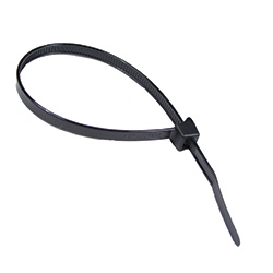 4" 20 lb Clamp Cable Tie - UV Black (25 Pack)