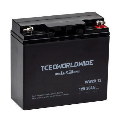 Trans Canada WW20-12 AGM 12V Nut and Bolt Terminal Sealed Lead Acid Security System Battery 20Ah